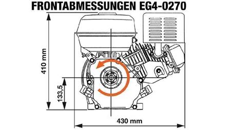κινητήρας βενζίνης EG4-270cc-6.56kW-8.92HP-3,600 RPM-H-KW25x88.2-χειροκίνητη εκκίνηση