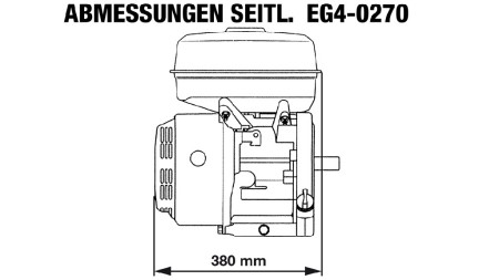 κινητήρας βενζίνης EG4-270cc-6.56kW-8.92HP-3,600 RPM-H-KW25x88.2-χειροκίνητη εκκίνηση