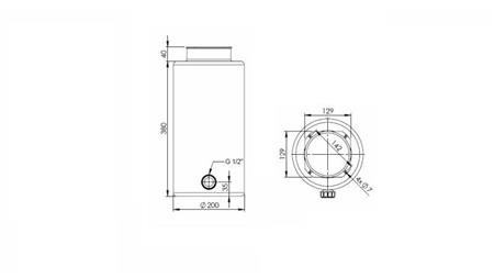 METALLRESERVOAR ROLL PP 12 LITER HORIZONTAL-VERTIKAL - dimensioner