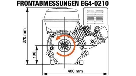 κινητήρας βενζίνης EG4-200cc-5.10kW-3,600 RPM-H-KW20x53-χειροκίνητη εκκίνηση