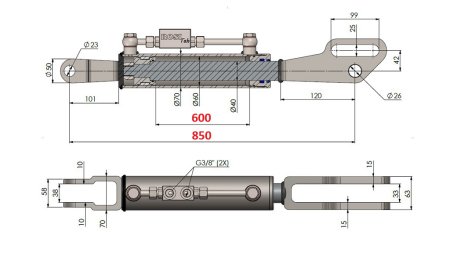 2TON. ΥΔΡΑΥΛΙΚΟΣ ΤΟΠ ΣΥΝΔΕΣΜΟΣ FORK 60/40-250 (600MM-850MM)