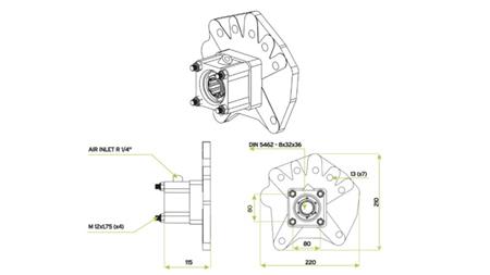 Διαστάσεις ΕΞΟΔΟΥ ΓΙΑ ΥΔΡΑΥΛΙΚΗ ΑΝΤΛΙΑ - MERCEDES G100