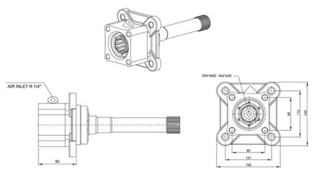 Διαστάσεις ΕΞΟΔΟΥ ΓΙΑ ΥΔΡΑΥΛΙΚΗ ΑΝΤΛΙΑ - VOLVO SR-1700-1