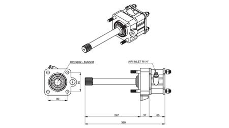 Dimensioner UTGÅNG FÖR HYDRAULIKPUMP - MAN ROTERDAR