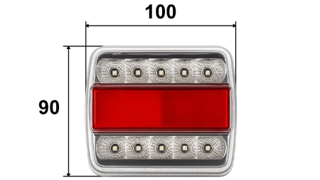 LED ZADNÍ SVĚTLO PRO PŘÍVĚS KOMBINOVANÉ 4 FUNKCE 12V BÍLÉ