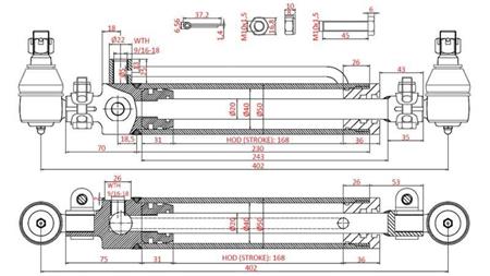 HYDRAULISK STYRNINGSCYLINDER Cs Grävmaskin