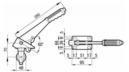 ZIEHGRIFF L280 MIT ROLLE FI48mm