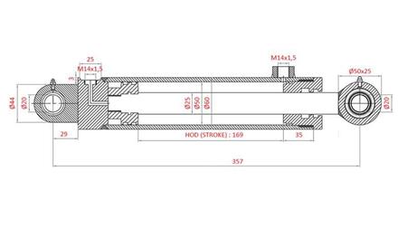 CYLINDER KIEROWNICZY HYDRAULICZNY FIAT-NEW HOLLAND OEM-4997919, 4998944, 4998945, 5110840, 5125262