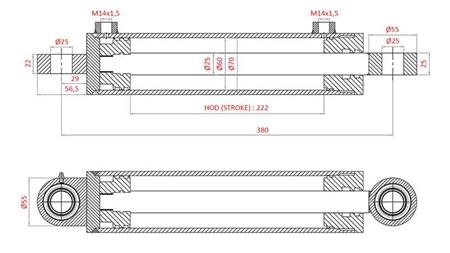 CYLINDER KIEROWNICZY HYDRAULICZNY FIAT-NEW HOLLAND OEM-5134221, 5144124, 5144126, 5143970, 5156718