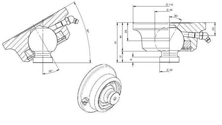 BALL FOR TELESCOPIC CYLINDER Φ 45 MAX. 11 TON
