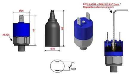 ΔΙΑΚΟΠΤΗΣ ΠΙΕΣΗΣ ΥΔΡΑΥΛΙΚΟΥ K4 - NC 0.2-2.5 BAR (ΜΕΓ.25BAR)