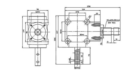 VINKELREDUKTOR L-155J 1: 1.14 (16HP-12kW)