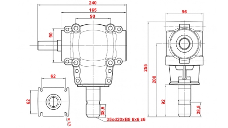 ÚHELNÍ PŘEVODOVKA L-150J 1:1.14 (16HP-12KW)