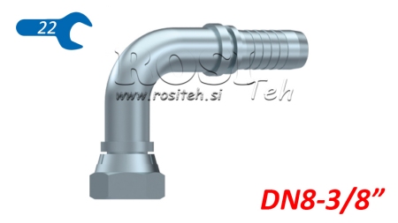 ΥΔΡΑΥΛΙΚΗ ΣΥΝΔΕΣΗ BSP ΘΗΛΥΚΟΙ ΕΛΒΟ 90° DN8-3/8