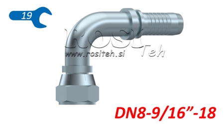 ΥΔΡΑΥΛΙΚΗ ΣΥΝΔΕΣΗ DKJ JIC74° ΘΗΛΥΚΟΣ ΕΛΒΟ 90° DN8-9/16-18