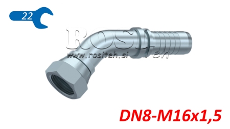 ΥΔΡΑΥΛΙΚΗ ΣΥΝΔΕΣΗ BSP ΘΗΛΥΚΟΙ ΕΛΒΟ 45° DN8-M16X1.5