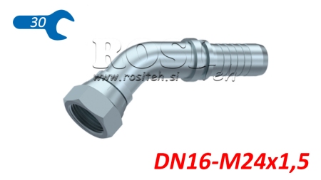 HIDRAVLIČNI PRIKLJUČEK BSP ŽENSKI KOLENO 45° DN16-M24x1,5
