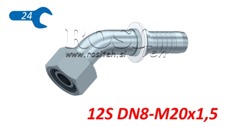 ΥΔΡΑΥΛΙΚΗ ΣΥΝΔΕΣΗ DKOS 12 ΜΕ ΘΗΛΥΚΟ ΕΛΒΟ 45 DN8-M20X1,5