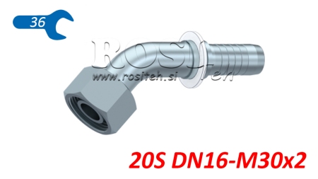 ΥΔΡΑΥΛΙΚΗ ΣΥΝΔΕΣΗ DKOS 20 ΜΕ ΘΗΛΥΚΟ ΕΛΒΟ 45 DN16-M30X2