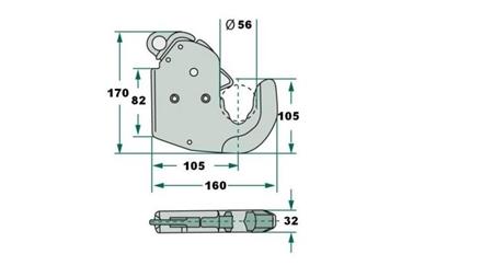 AUTOMATISK KROK FÖR TRAKTORHÄNGARE HYDRAULIK CAT.2S ECO - dimensioner