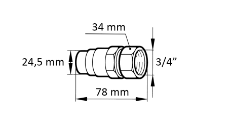 SNELKOPPELING GRAVER FFH MAN 3/4 38MM