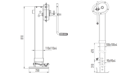 GEWINDEUNTERSTÜTZUNG BEIN 400mm - 10.000kg