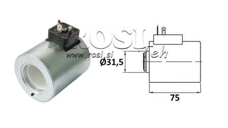 ELEKTROMAGNETISCHE SPULE 24V DC FÜR CETOP-VENTIL 5 - fi 31.4mm-75mm 37W