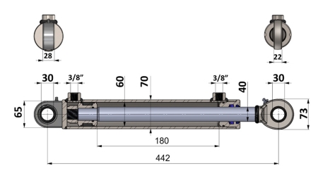 HYDRAULICKÝ VÁLEC 60/40-180 S PŘEPÍNAČÍM VENTILEM – PLUH NA ZPRACOVÁNÍ PŮDY