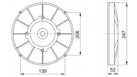 ΑΞΟΝΙΚΟΣ ΑΕΡΑΣ 225MM ΤΡΑΒΗΓΜΑ 12V