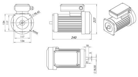 SILNIK ZAMIENNY DO AGREGATU HYDRAULICZNEGO 230V 0.75kW