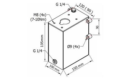RESEVOAR 1L FÖR HANDPUMP - dimensioner