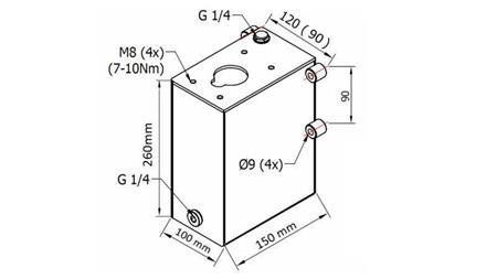 RESEVOAR 3L FÖR HANDPUMP - dimensioner