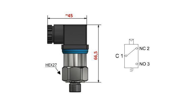 ΥΔΡΑΥΛΙΚΟΣ ΔΙΑΚΟΠΤΗΣ ΠΙΕΣΗΣ F3 1-10 BAR (ΜΕΓ. 25BAR)