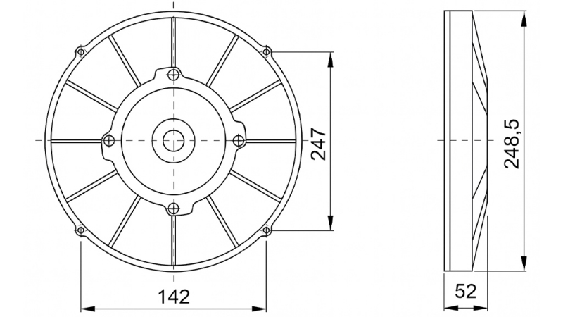 ΑΞΟΝΙΚΟΣ ΑΕΡΑΓΩΓΟΣ 255MM PUSH 12V