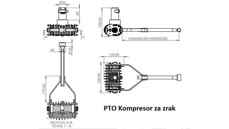 διαστάσεις συμπιεστή τρακτέρ