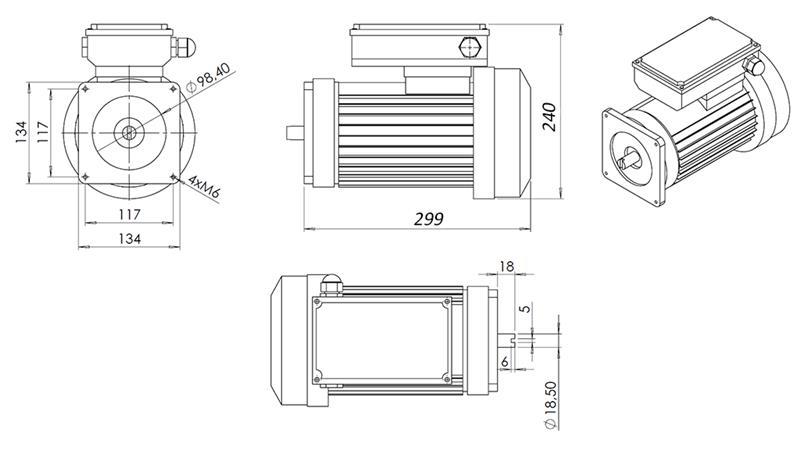 ERSÄTTNINGSMOTOR FÖR HYDRAULAGGREGAT 230V 3kW