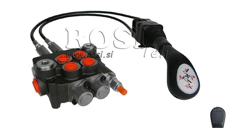 JOYSTIC BREZ TIPKE S PLETENICO 2 met. IN HIDRAVLIČNI VENTIL 2xP80 lit.