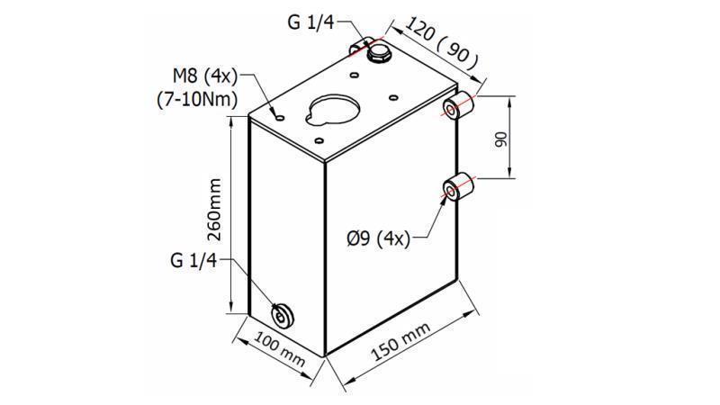 RESEVOAR 3L FÖR HANDPUMP - dimensioner